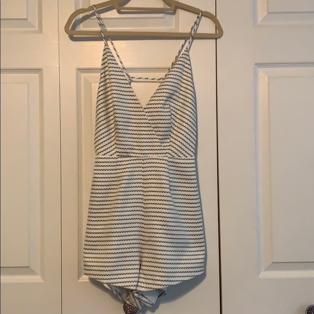 Finders Keepers White and black textured romper